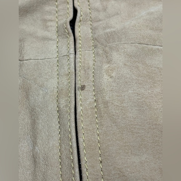 Surface to Air Seasaw Biker Jacket Tan Nubuck Leather Motorcycle Neck Straps M - Picture 13 of 16